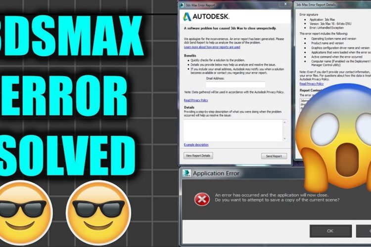 How To Solve 3dsmax application error ?