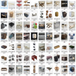 95 Benches & Poufs 3dmodels Collection