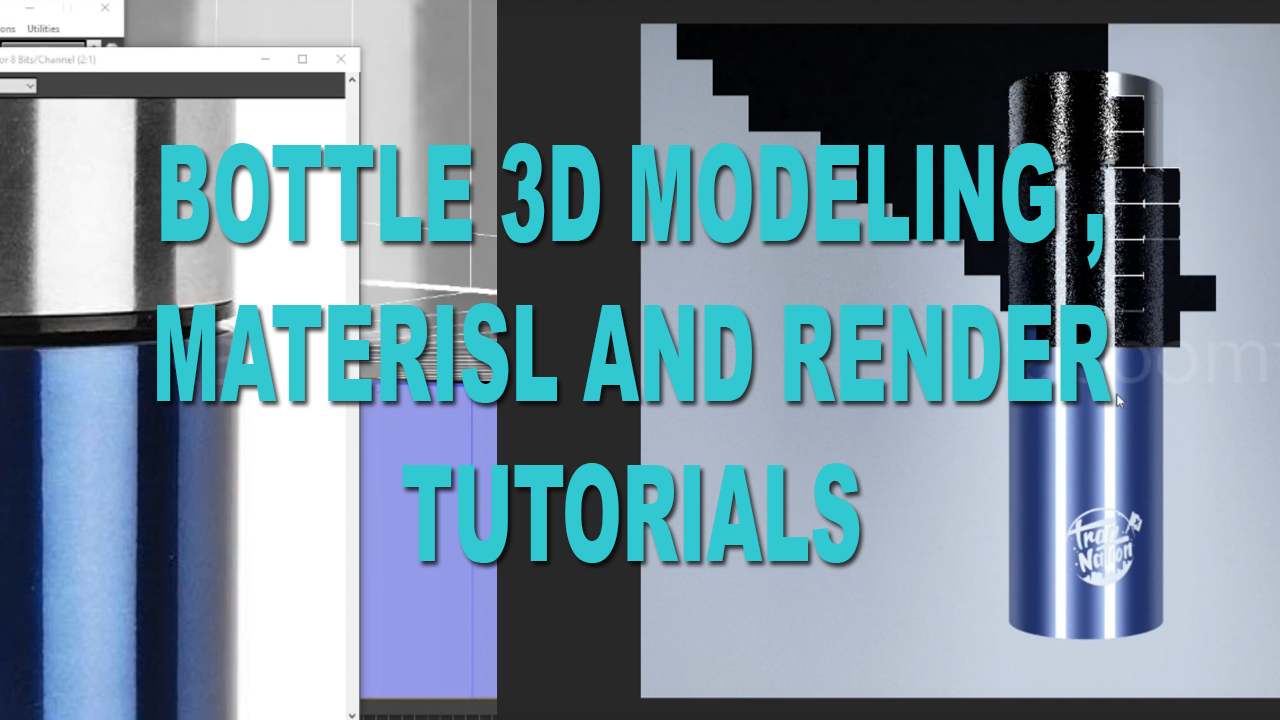 Bottel 3D modeling ,MATERIALs, light Render Tutorial in hindi by kaboomtechx