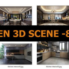 KITCHEN 3D SCENE-8-SETS