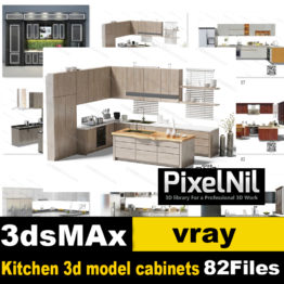 Kitchen 3d model cabinets