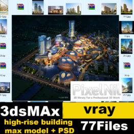 high-rise building max model + PSD