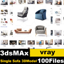 Single sofa 3d model collection