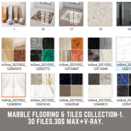 MARBLE FLOORING & TILES COLLECTION-1. 30 FILES,3DS MAX+V-RAY.