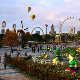 happy world theme park animation