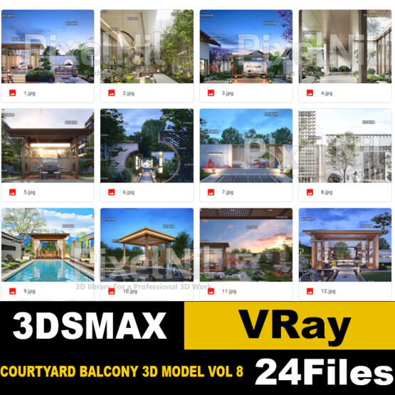 COURTYARD BALCONY 3D MODEL VOL 8