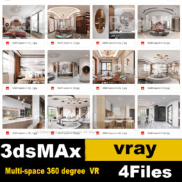 Multi-space interiors 360 degree 3dsmax vray Files