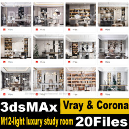 M12-light luxury study room