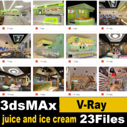 juice and ice cream shop 23 sets