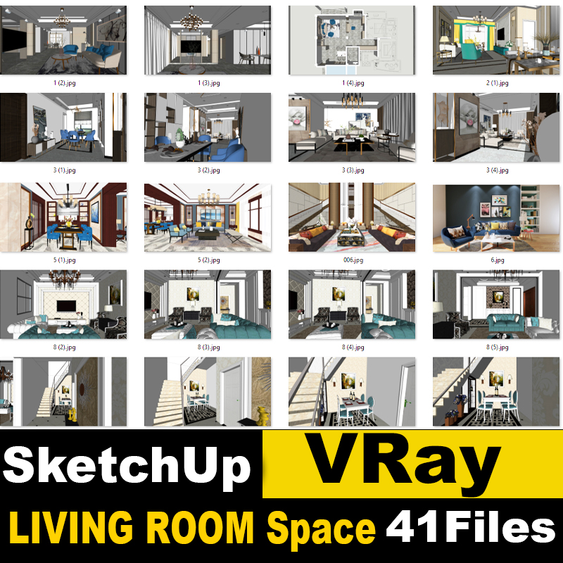 SketchUp LIVING ROOM Space
