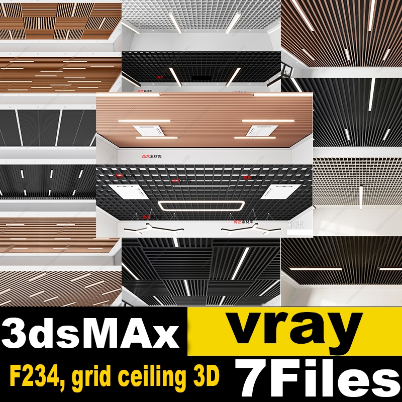 F234, grid ceiling 3D
