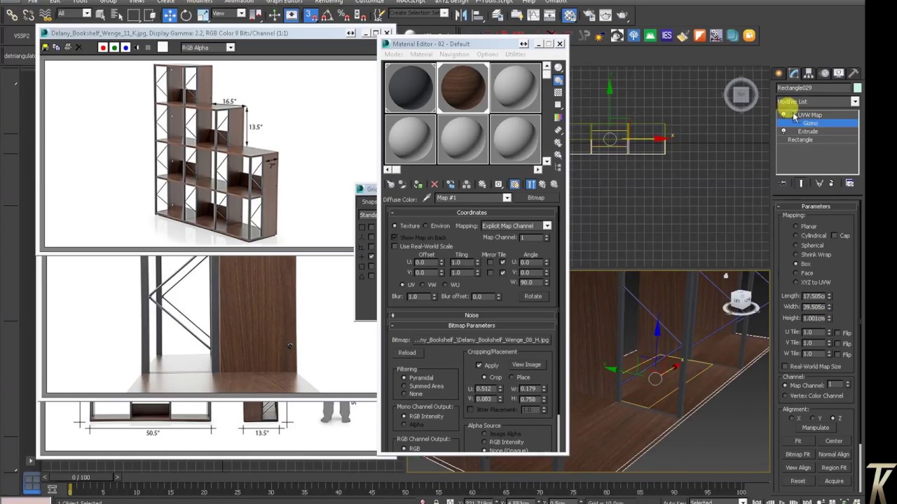 Delany Display Shelf 3D Modeling in 3dsmax