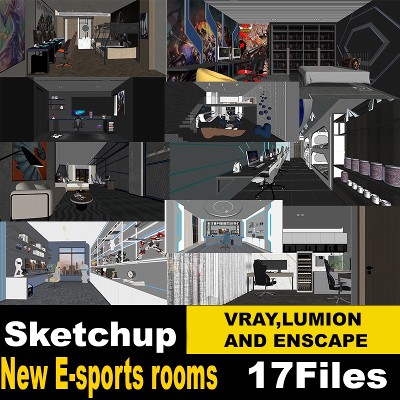New E-sports rooms SKETCHUP