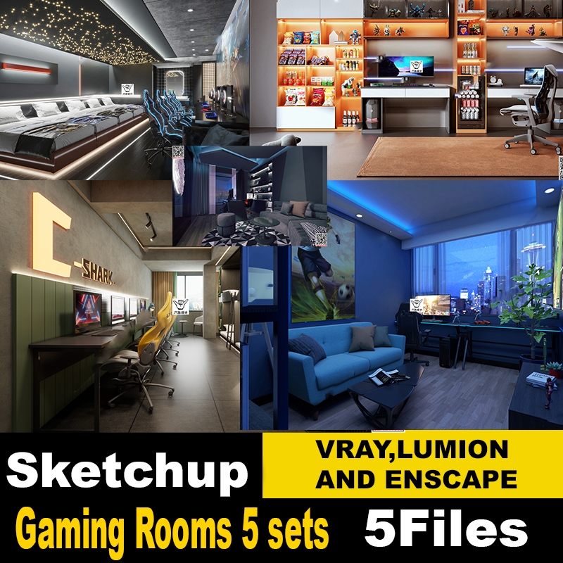 gaming rooms SU model 5 sets