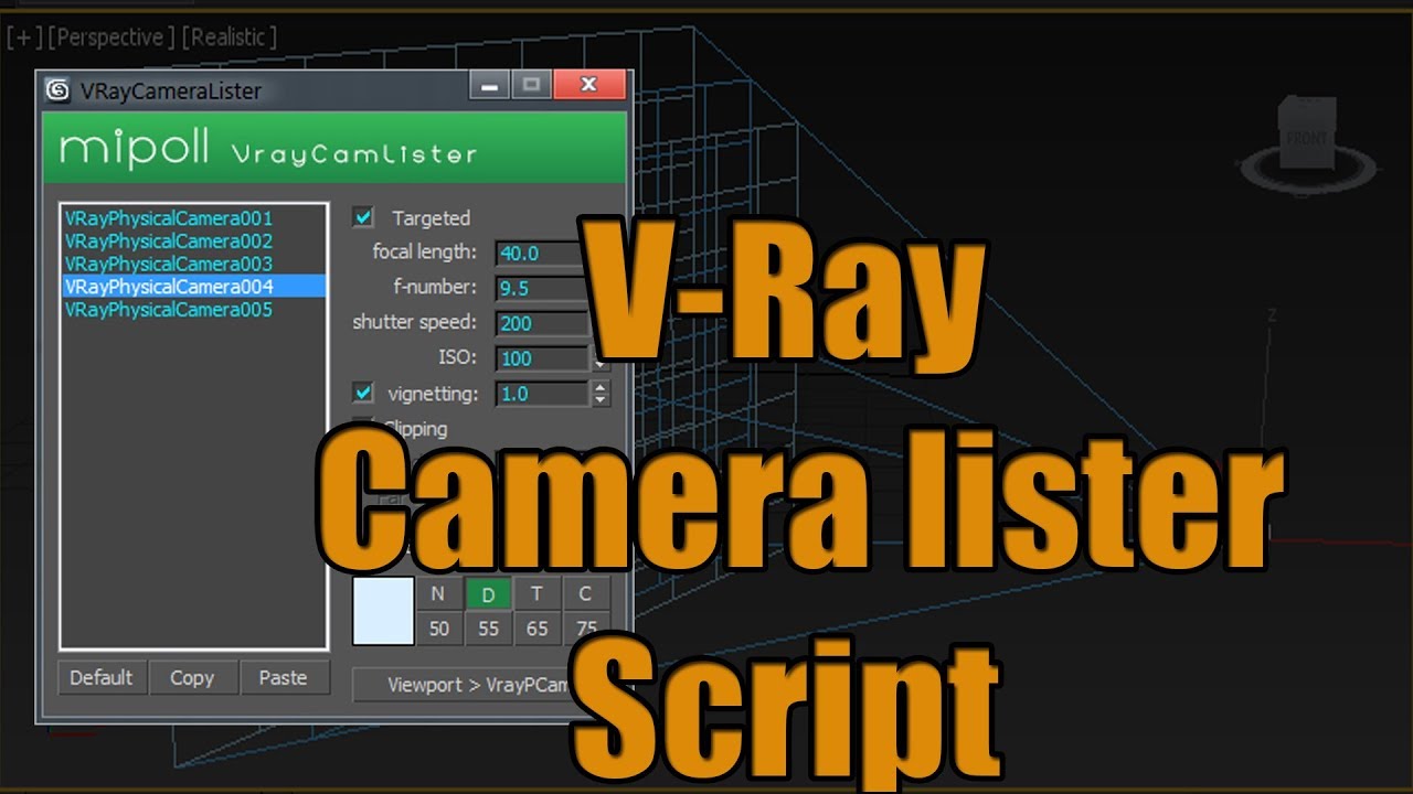 Mipoll Vray camera  Lister Script for 3dsmax