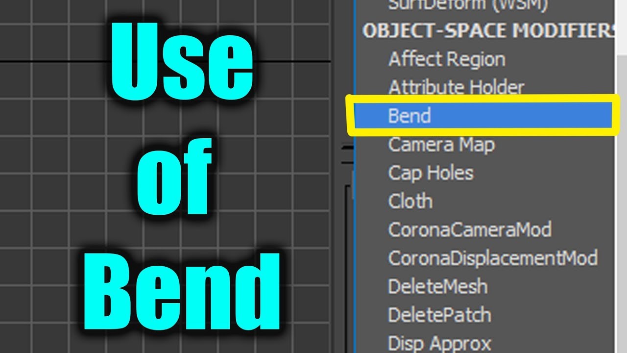 use of  “Bend” modifier in 3DsMax