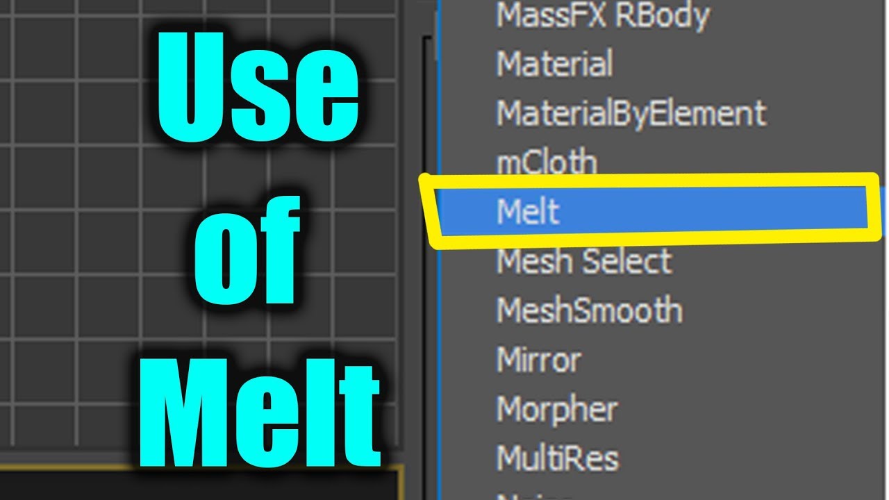 Use of  “Melt” modifier in 3DsMax