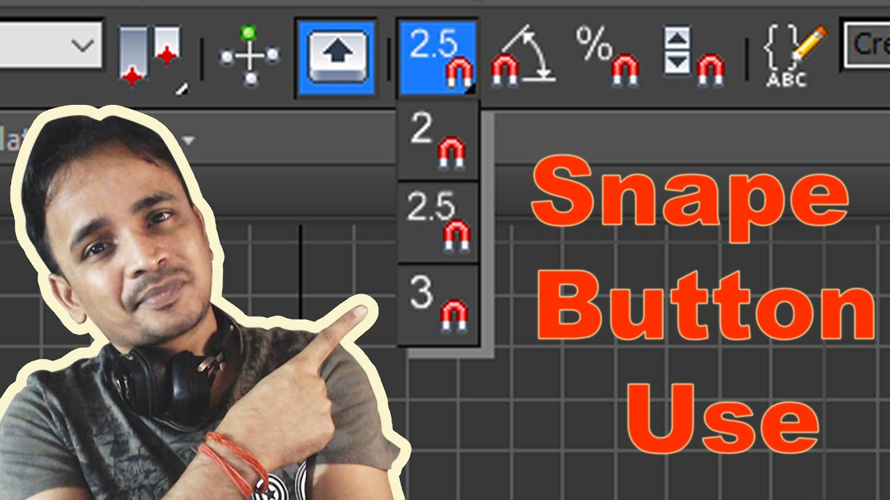 3dsmax 2Snape, 2.5Snape, 3Snape button use tutorials | Hindi | Deepak s. Patel