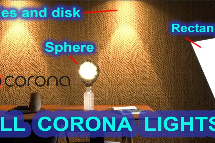Corona Lights (sphere,Rectangle,disk with ies and cylinder) hindi tutorials