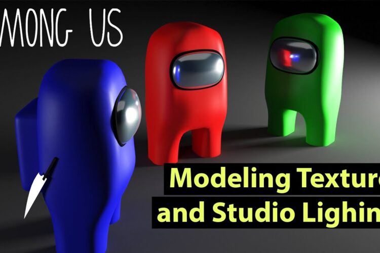 Among Us characters modeling texture and studio lighting |3dsmax| vray| hindi tutorials
