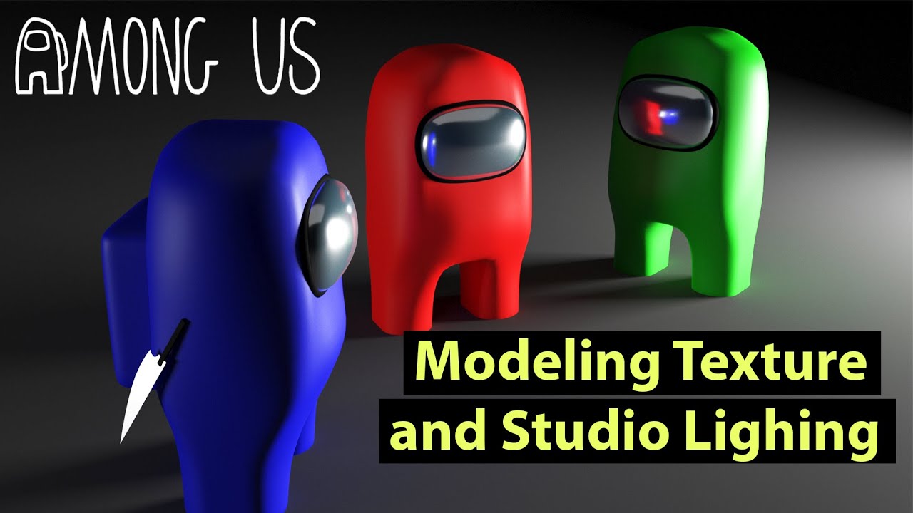 Among Us characters modeling texture and studio lighting |3dsmax| vray| hindi tutorials