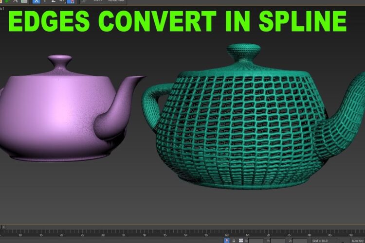 Editable poly Edge Convert In Spline Easy Tutorial