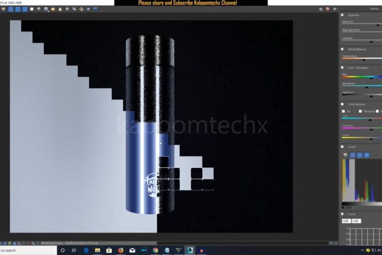 BOTTLE 3D light Render Tutorial in hindi by kaboomtechx