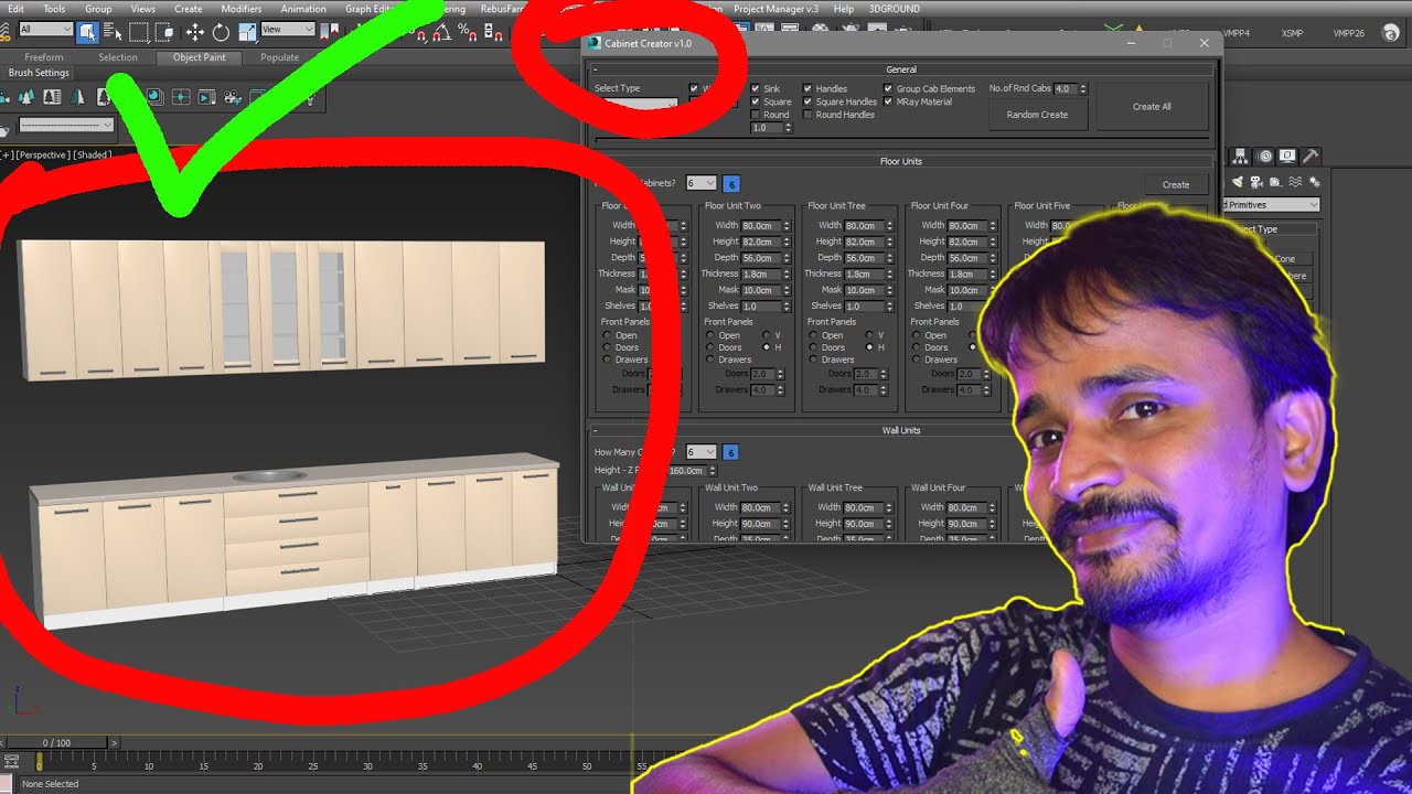 Kitchen Cabinet Creator Free Script For 3dsmax😍 | kaboomtechx
