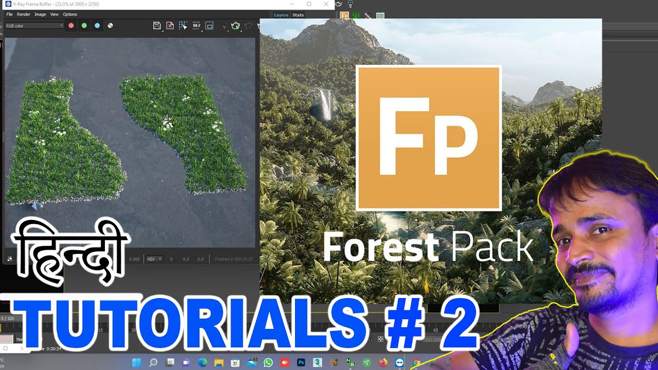 Forest pack Pro Tutorial # 2 3dsmax🤗  | kaboomtechx