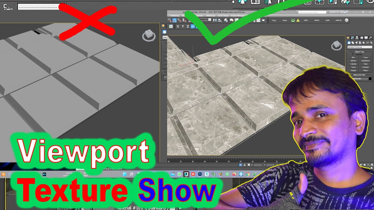 3DSMAX VIEWPORT NOT SHOWING MATERIALS TEXTURES 😫😱 | kaboomtechx #shorts