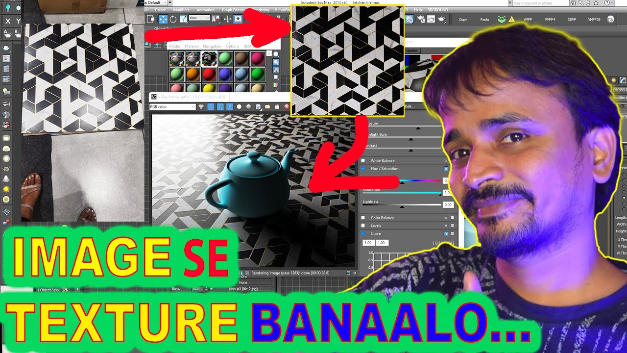 Photo Se Tile Texture Banaalo 🤗| 3dsmax | photoshop | kaboomtechx