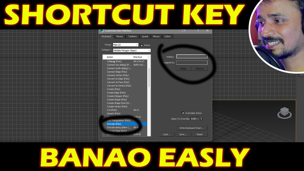 SET SHORT CUT KEY IN 3DSMAX| kaboomtechx