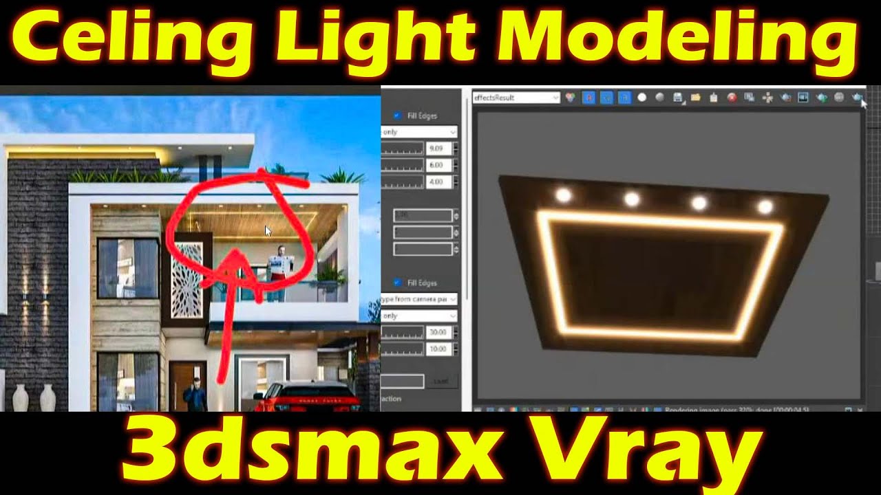 Celling light make easy 🤔😗😍 3dsmax | Vray | kaboomtechx