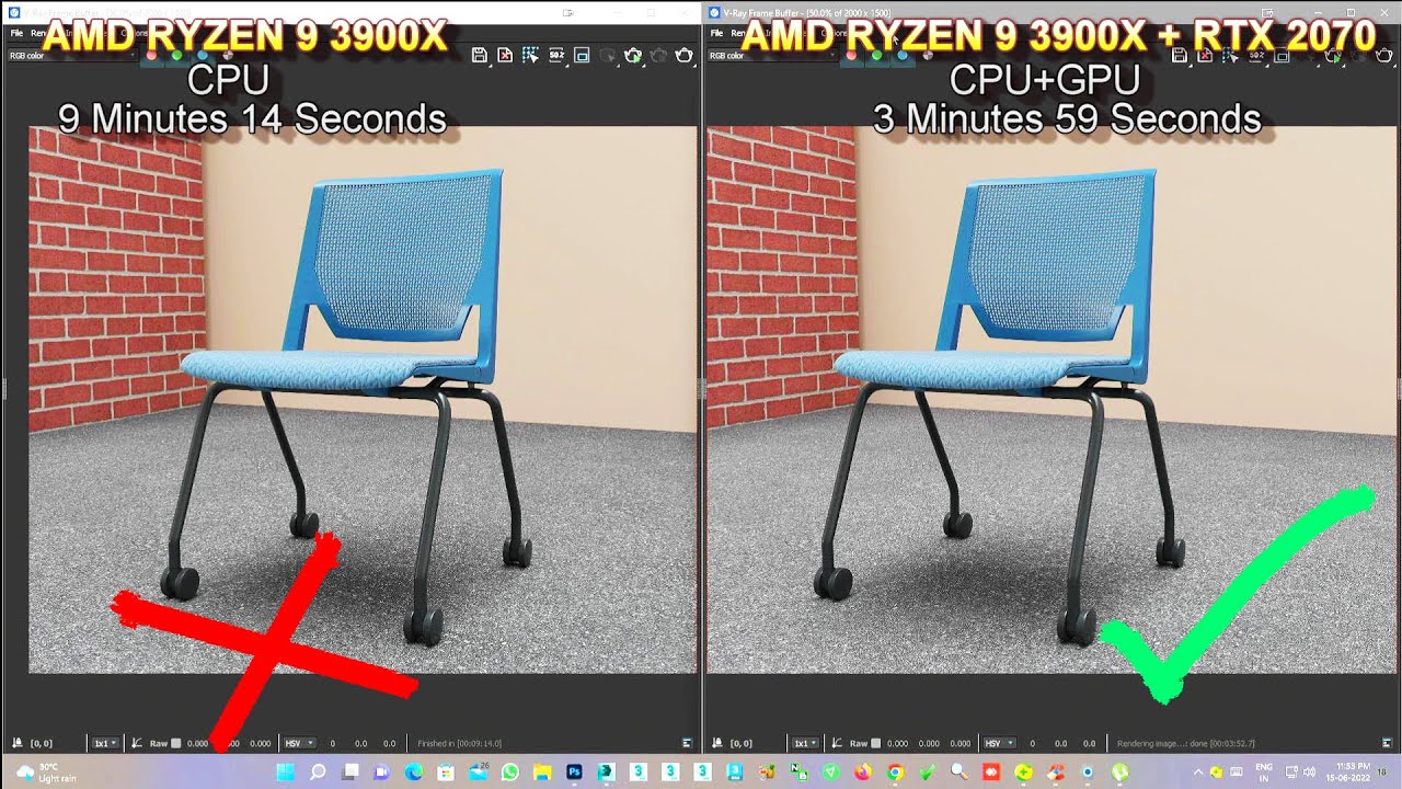 GPU vs. CPU rendering comparison in VRay – 3Ds Max | kaboomtechx