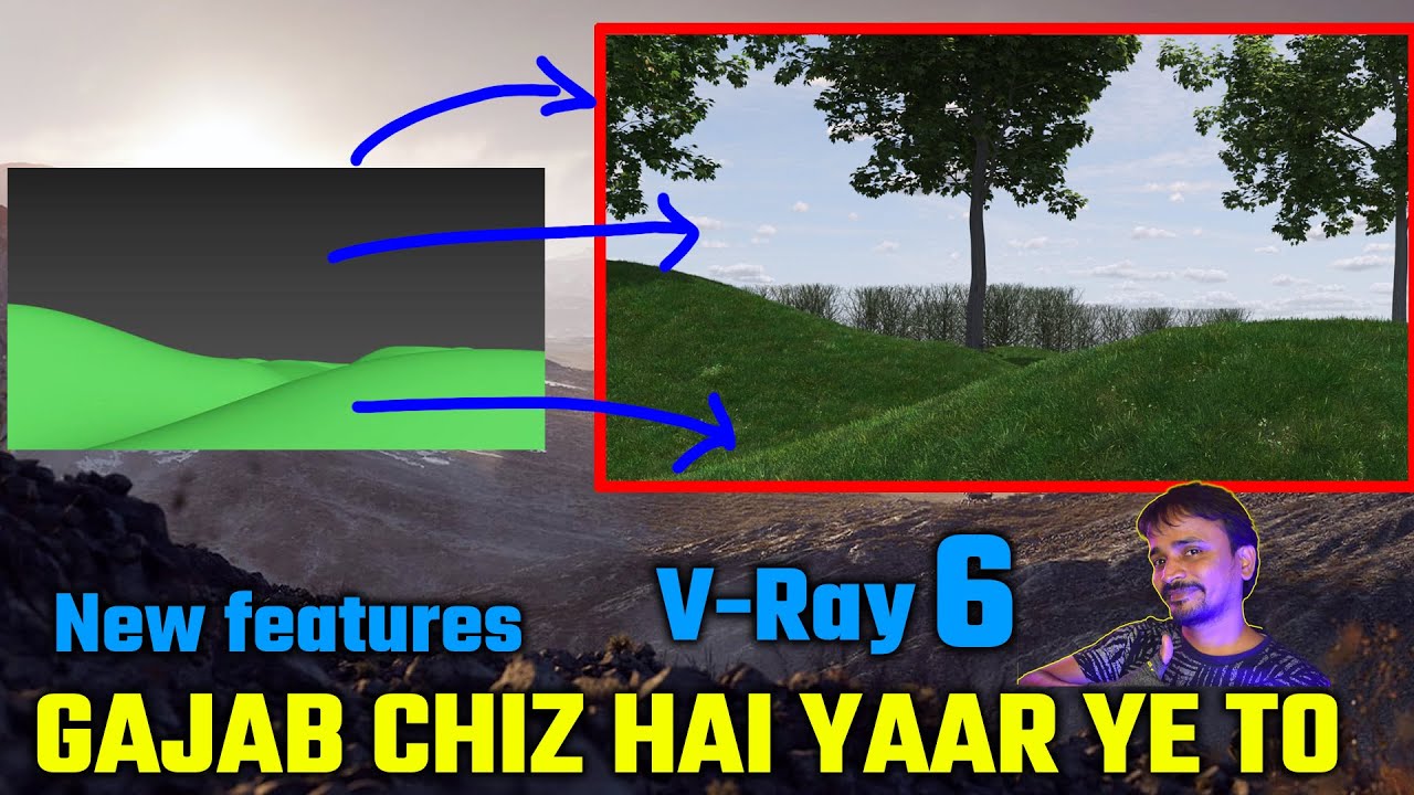 VRAY 6 GRASS , PLANT AND CLOUD SKY | kaboomtechx