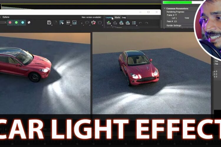 CAR LIGHT EFFECT  3DSMAX VRAY | kaboomtechx