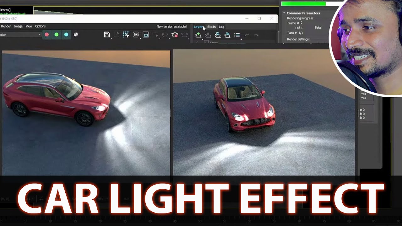 CAR LIGHT EFFECT  3DSMAX VRAY | kaboomtechx