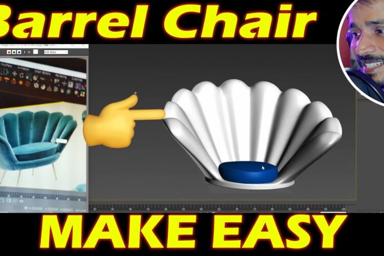 Barrel Chair modeling easy 3dsmax 😍🤗 | kaboomtechx