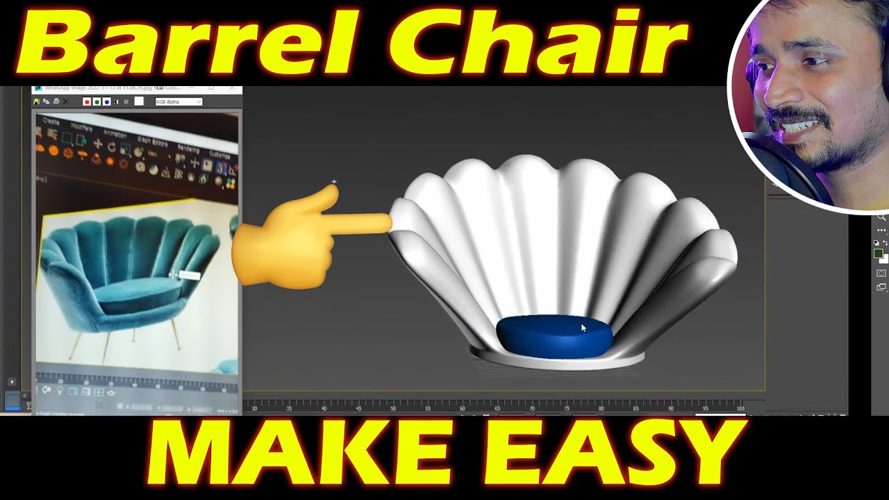 Barrel Chair modeling easy 3dsmax 😍🤗 | kaboomtechx