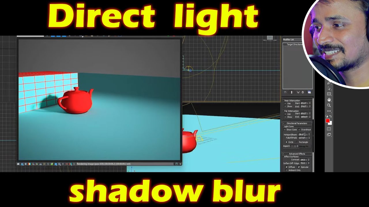 direct light Shadow blur setting in vray | kaboomtechx