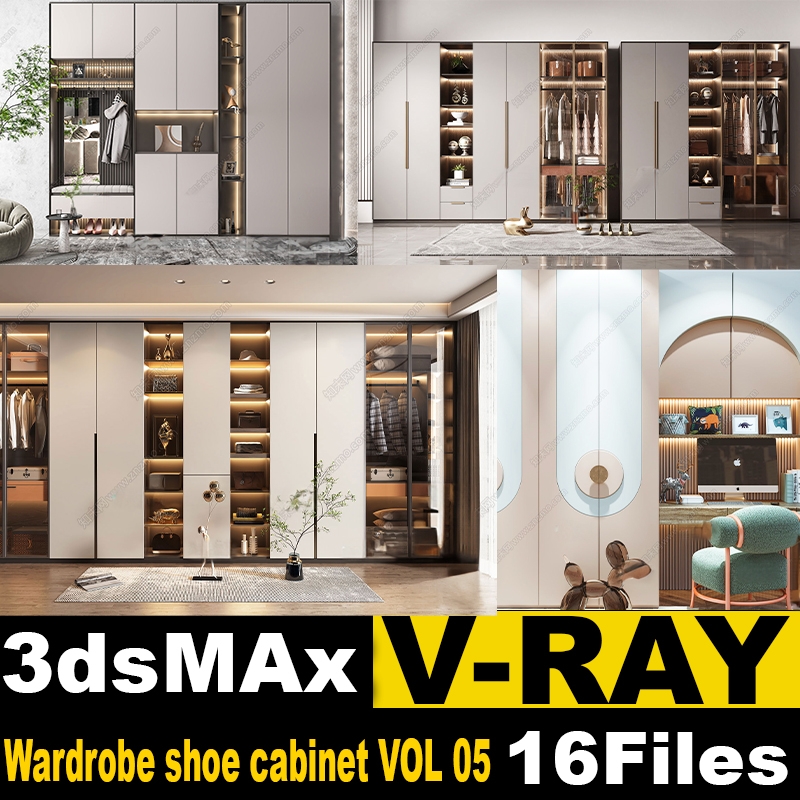 Wardrobe shoe cabinet 3d model VOL 5