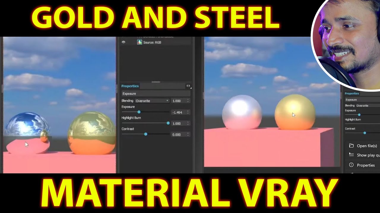 gold and steel 3dsmax vray material| kaboomtechx