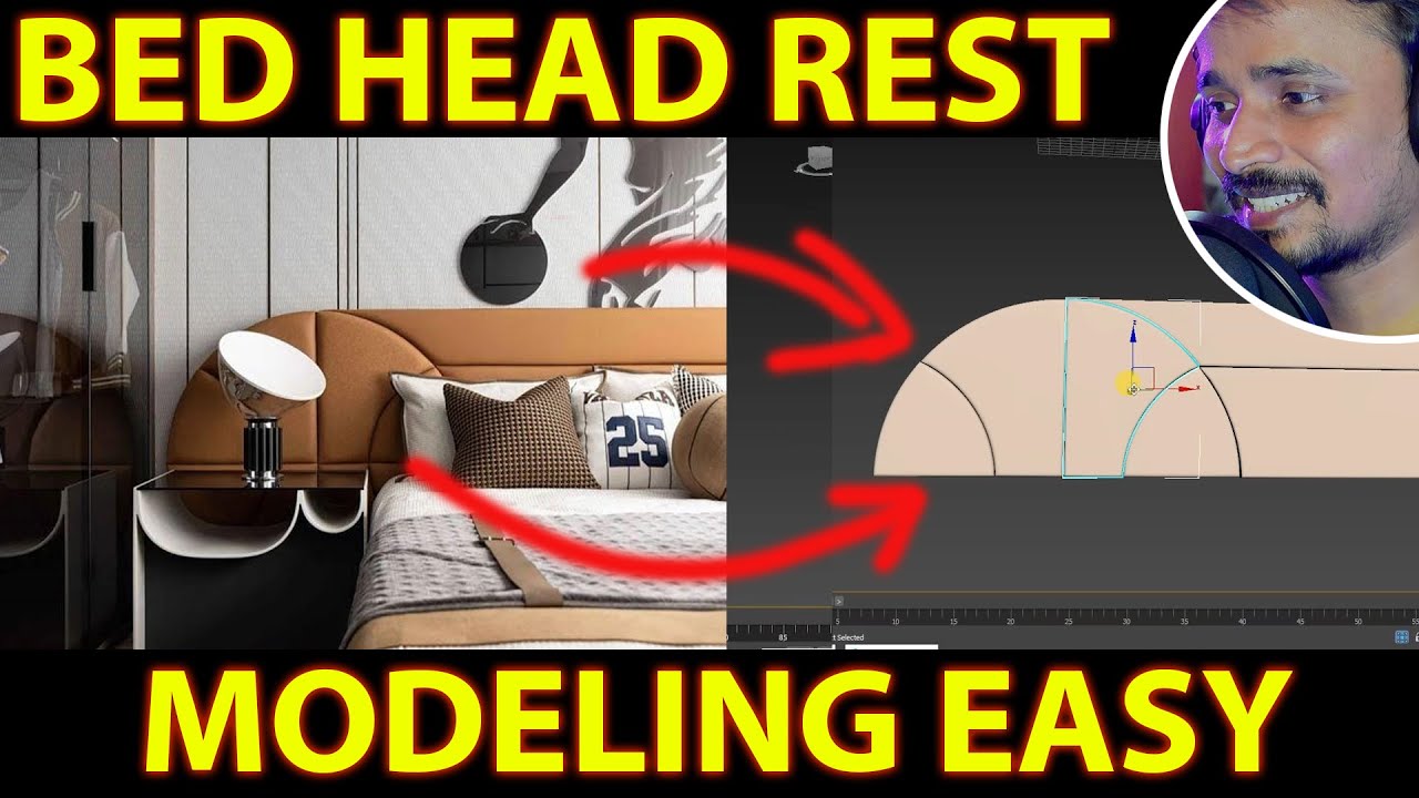 BED HEADREST DESIGN AND MODELING 3DSMAX | kaboomtechx