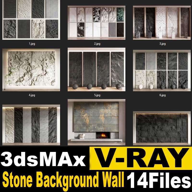 Stone Background Wall 3D Model