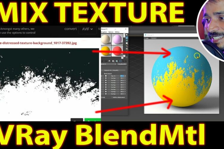 MIX TEXTURE USE BLEND VRAY MATERIAL| kaboomtechx