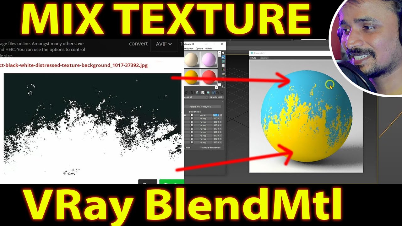 MIX TEXTURE USE BLEND VRAY MATERIAL| kaboomtechx