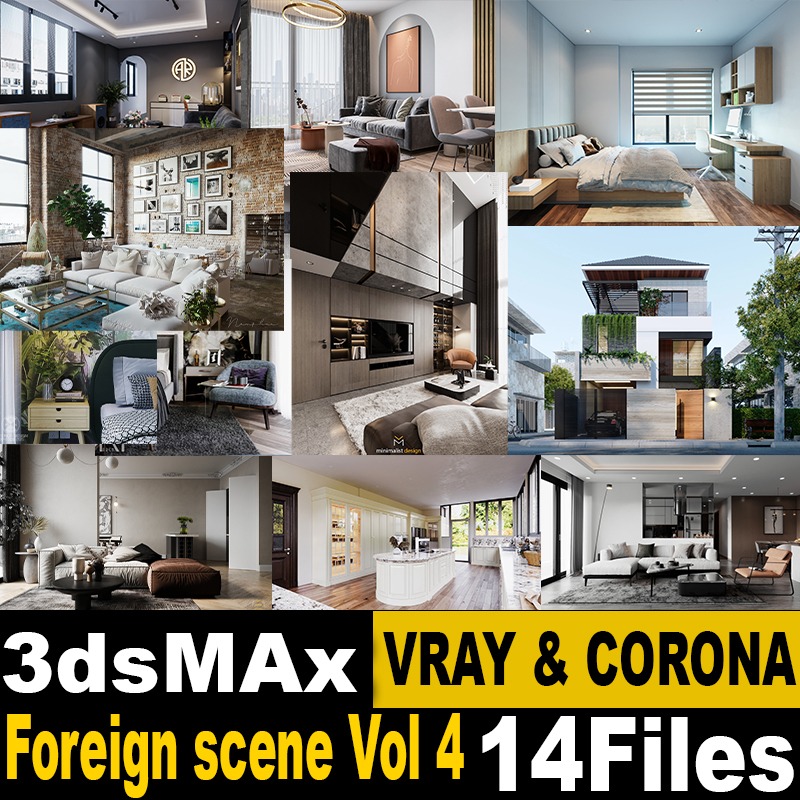 Foreign scene models-14 sets