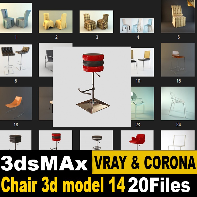 Single chair 3d model 14