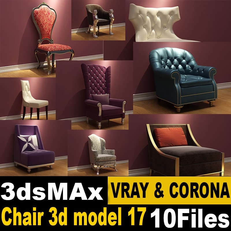 Single chair 3d model 17