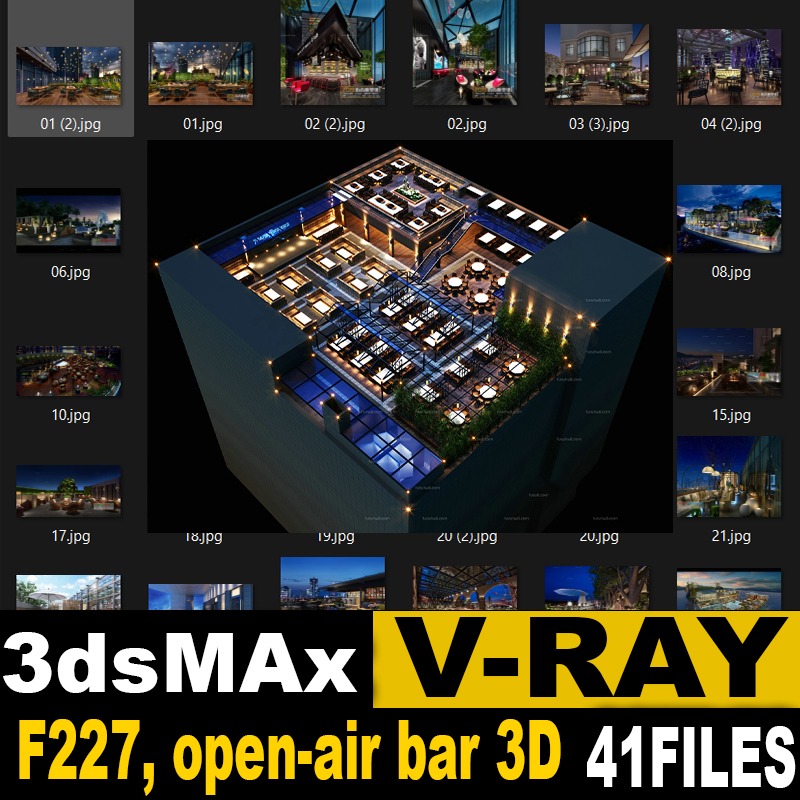 F227, open-air bar 3D